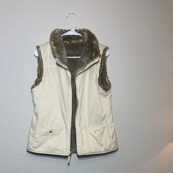 Source Unknown Faux Fur Vest in Brown and Cream - Picture 3 of 3